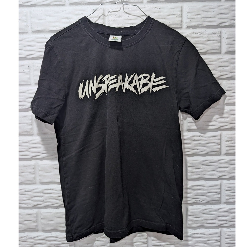 Unspeakable Gaming Mens Black Graphic T-Shirt Logo Short Sleeve Cotton Size AS